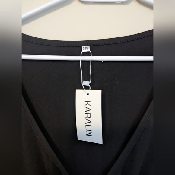 KARALIN Women's V-Neck 3/4 Sleeve Plus Size Maxi Dress - Picture 3 of 7